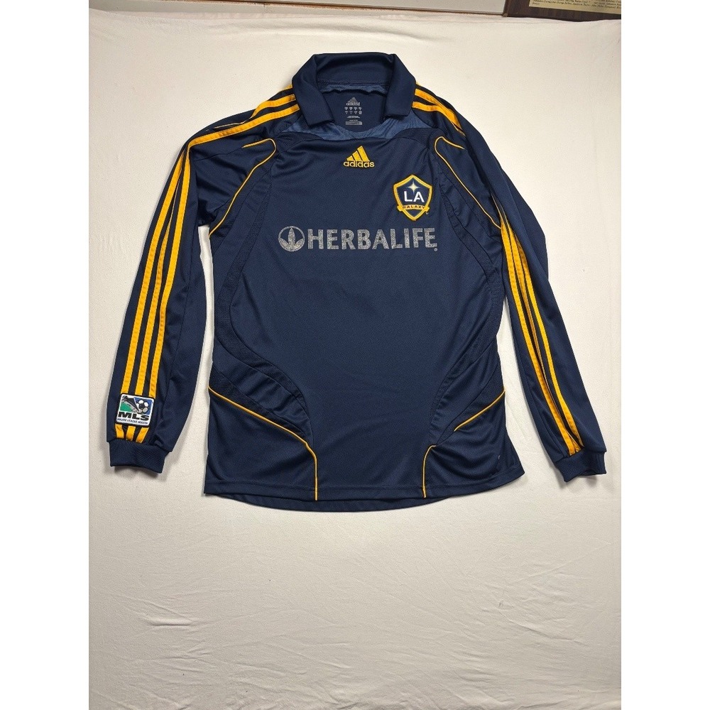 adidas LA Galaxy Beckham 23 Jersey MLS Herbalife Long Sleeve Large L Damaged